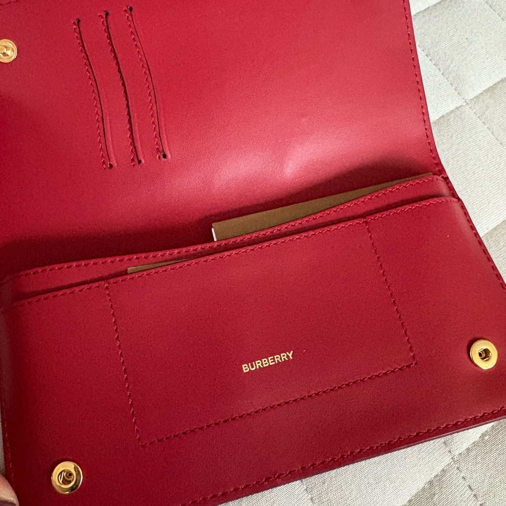 Burberry Red Leather Wallet - Picture 7 of 11